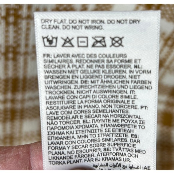 Timberland Plaid Knit Scarf White Brown Cozy Winter LOGO Streetwear Outdoor - Picture 6 of 8